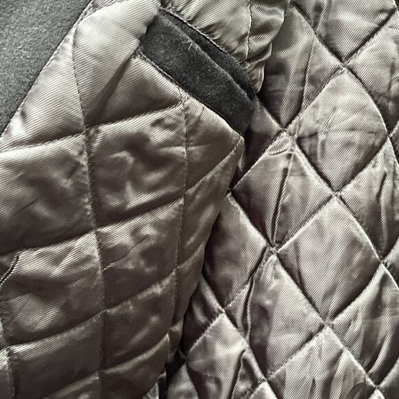 Michael Kors Pea coat Mens Large Black Wool Blend Button Up Utility Overcoat - Picture 5 of 9